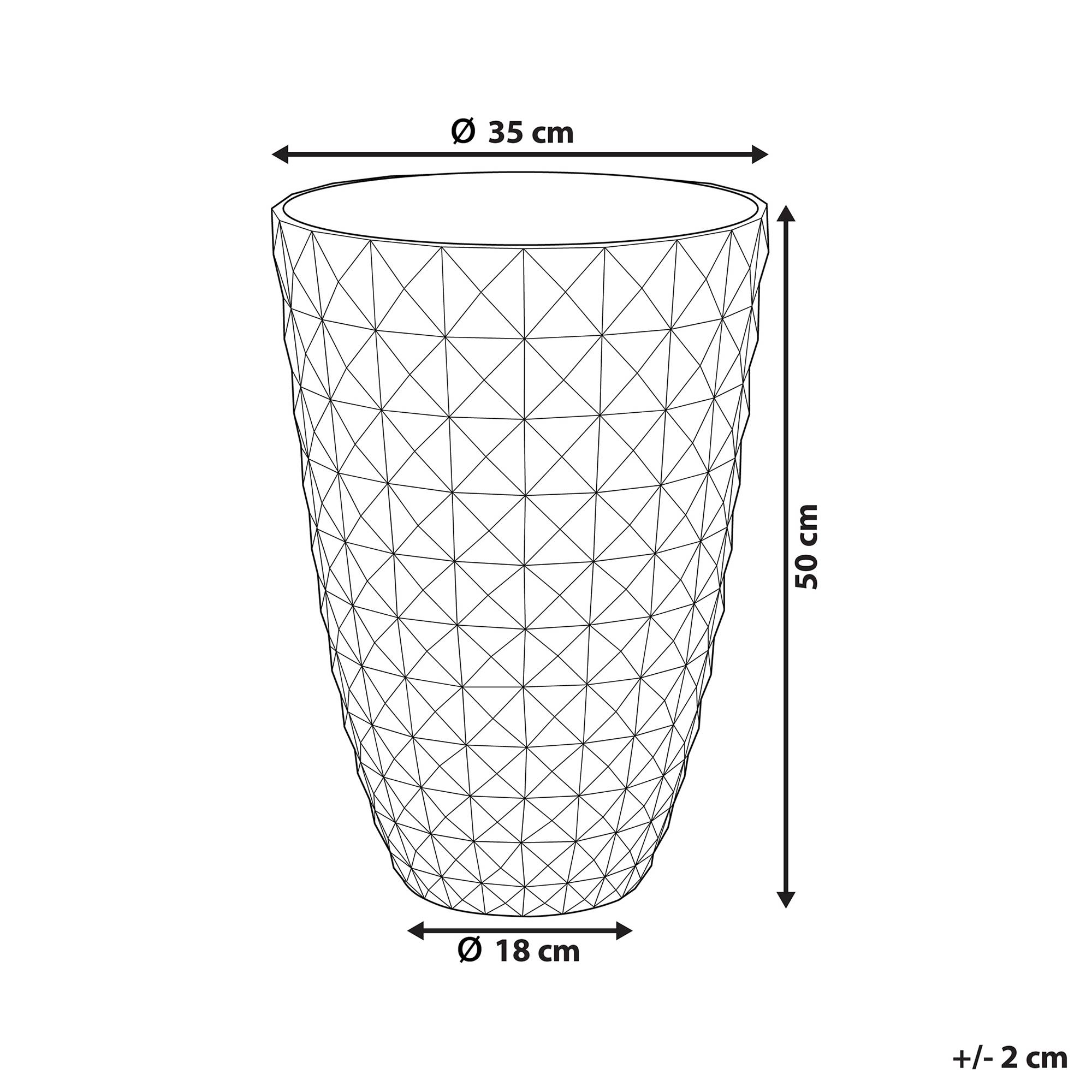 Beliani - Haut Cache-Pot Bleu Marine en Fibre d'Argile et Verre 35 cm Diamètre Rond avec Relief Pot de Fleurs Idéal pour Extérieur et Intérieur - Image 3