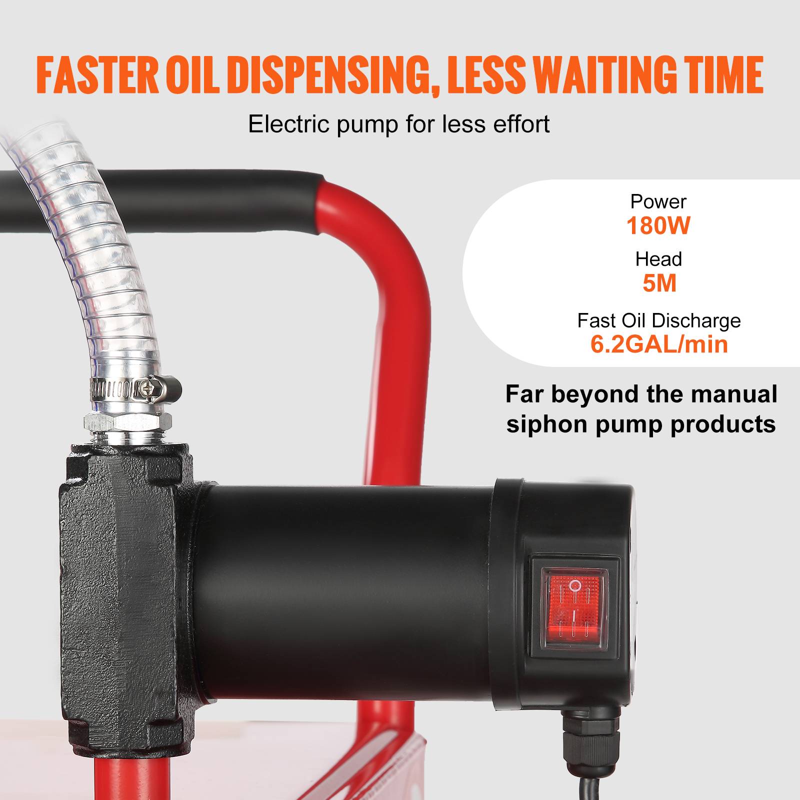 VEVOR Bidon essence sur roues, 113,6 L, pompe électrique 23,5 L/min. Pour diesel, tondeuse, bateau, moto. - Image 5