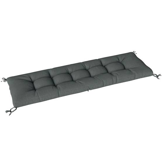 Coussin transat mousse mémoire polyester extérieur confort hydrofuge 198x65 gris foncé - ComfortXL Outdoor Living - Image 1