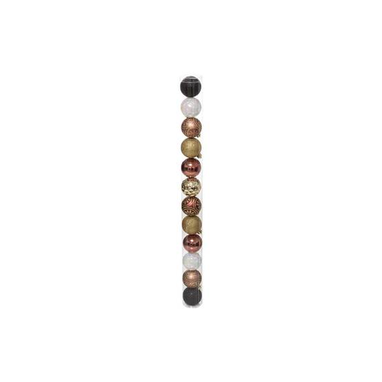 Lot de 12 Boules de Noël "Grand Hôtel" 6cm Multicolore