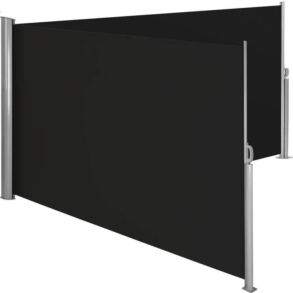 Helloshop26 - Auvent store latéral brise-vue paravent rétractable double noir 180 x 600 cm - Image 1