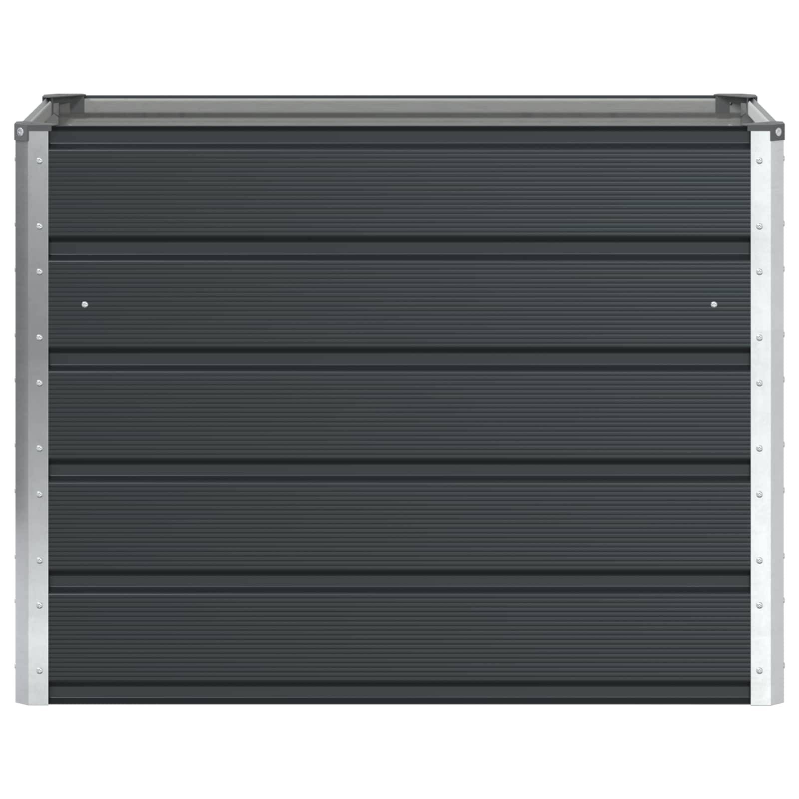 Jardinière moderne 100 x 50 x 77 cm pour jardin terrasse design industriel en acier galvanisé anthracite - Image 2
