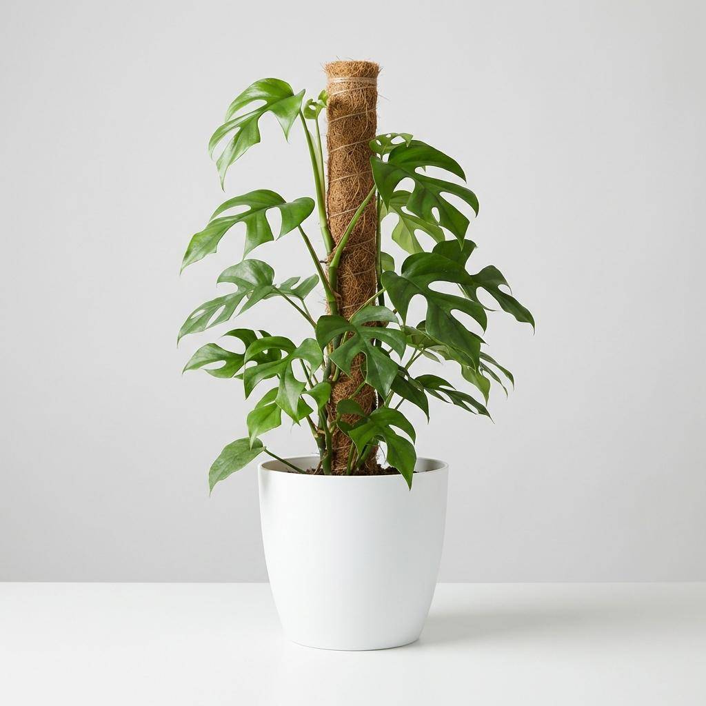 Monstera Minima avec tuteur - Monstera Rhaphidophora tetrasperma - Pot de 19cm - Hauteur 90cm - Blanc - Plantes d'intérieur - Image 4