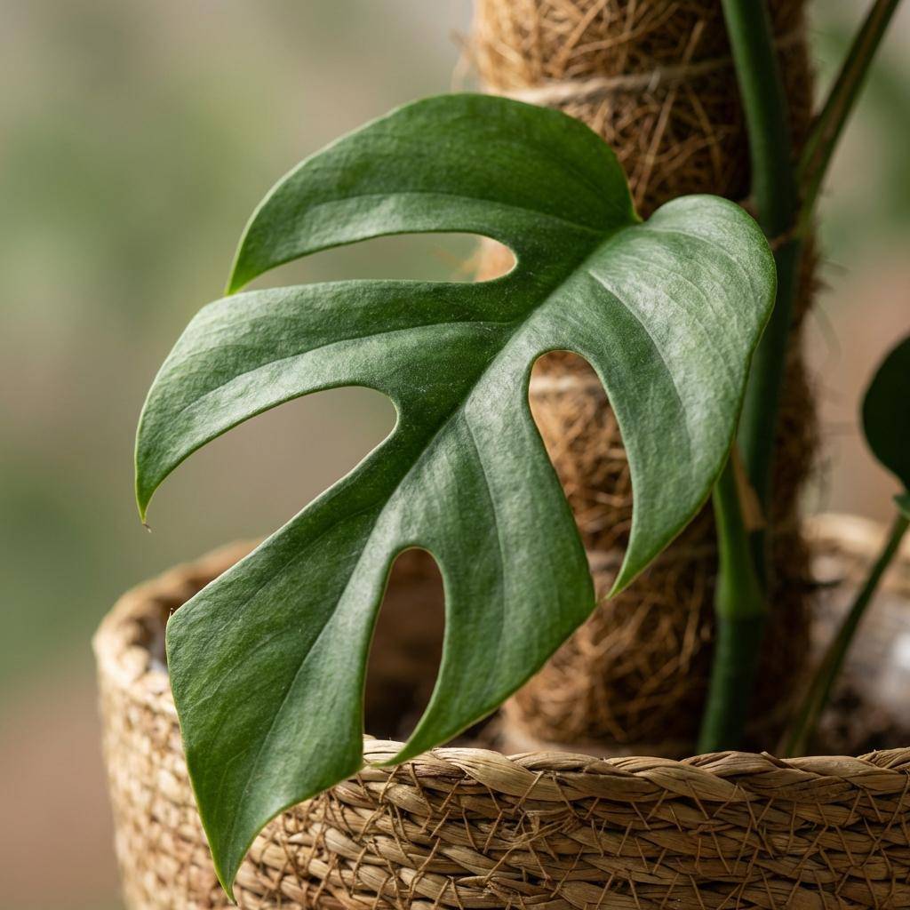 Monstera Minima avec tuteur - Monstera Rhaphidophora tetrasperma - Pot de 19cm - Hauteur 90cm - Blanc - Plantes d'intérieur - Image 10