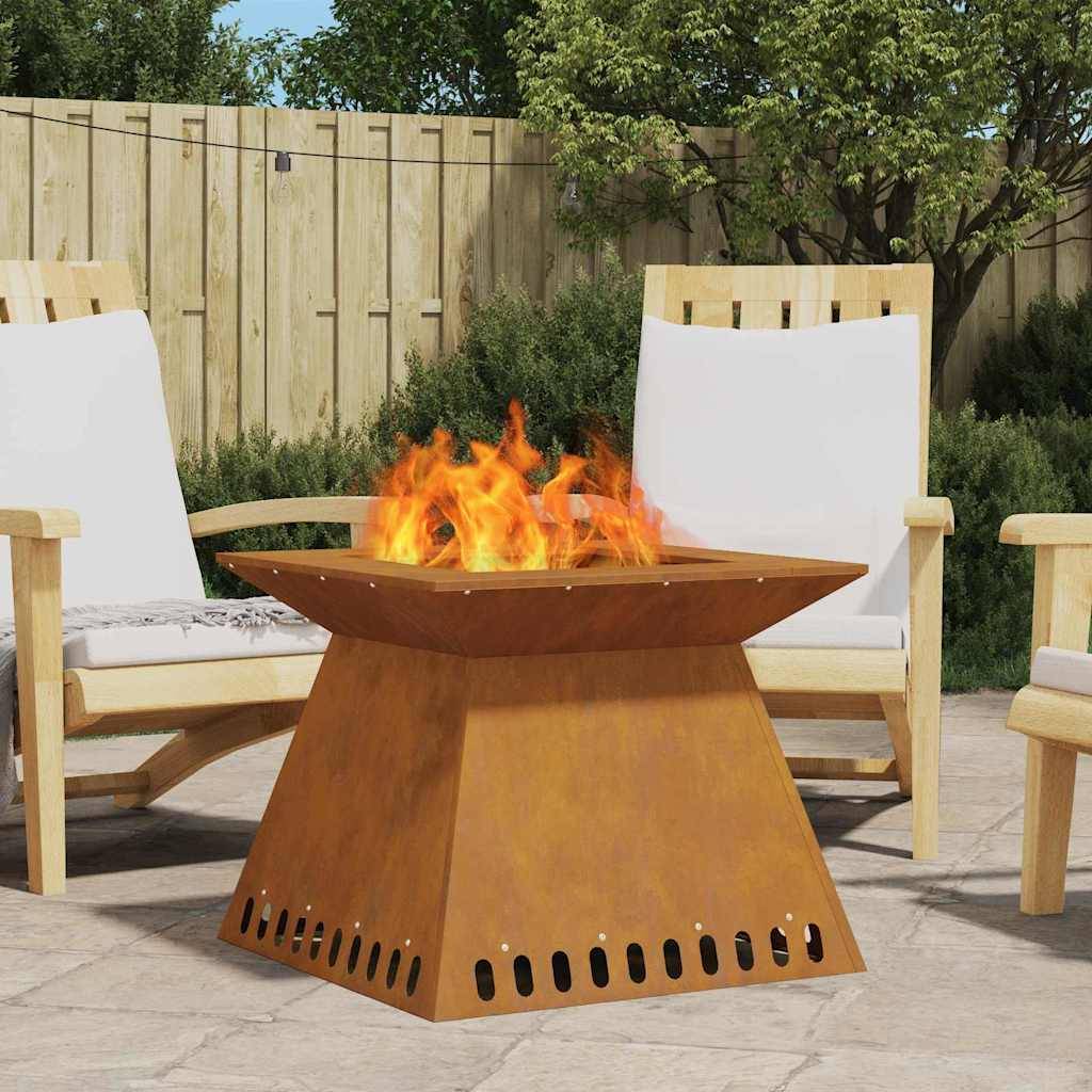 ComfortXL - Brasero carré 60cm en acier Corten pour jardin et terrasse – ComfortXL Outdoor Living - Image 1
