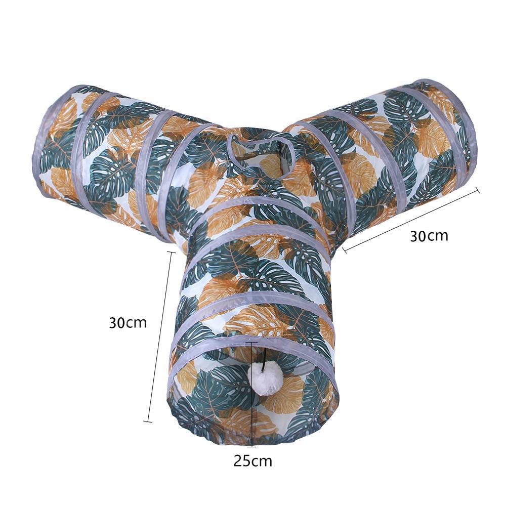 Tunnel imprimé pour chat, pliable et fabriqué en tissu écologique, attractif pour les chats Lytech - Image 2