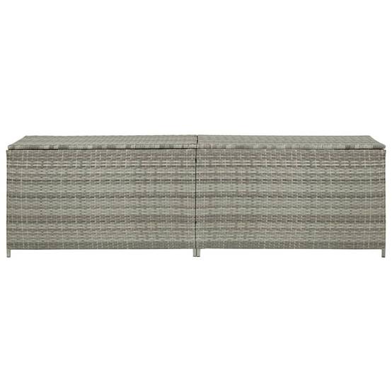Coffre de rangement - Boîte de rangement extérieure - Coffre de jardin résine tressée 200x50x60 cm gris - Image 1