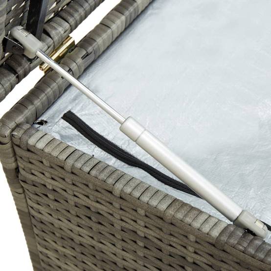 Coffre de rangement - Boîte de rangement extérieure - Coffre de jardin résine tressée 200x50x60 cm gris - Image 5