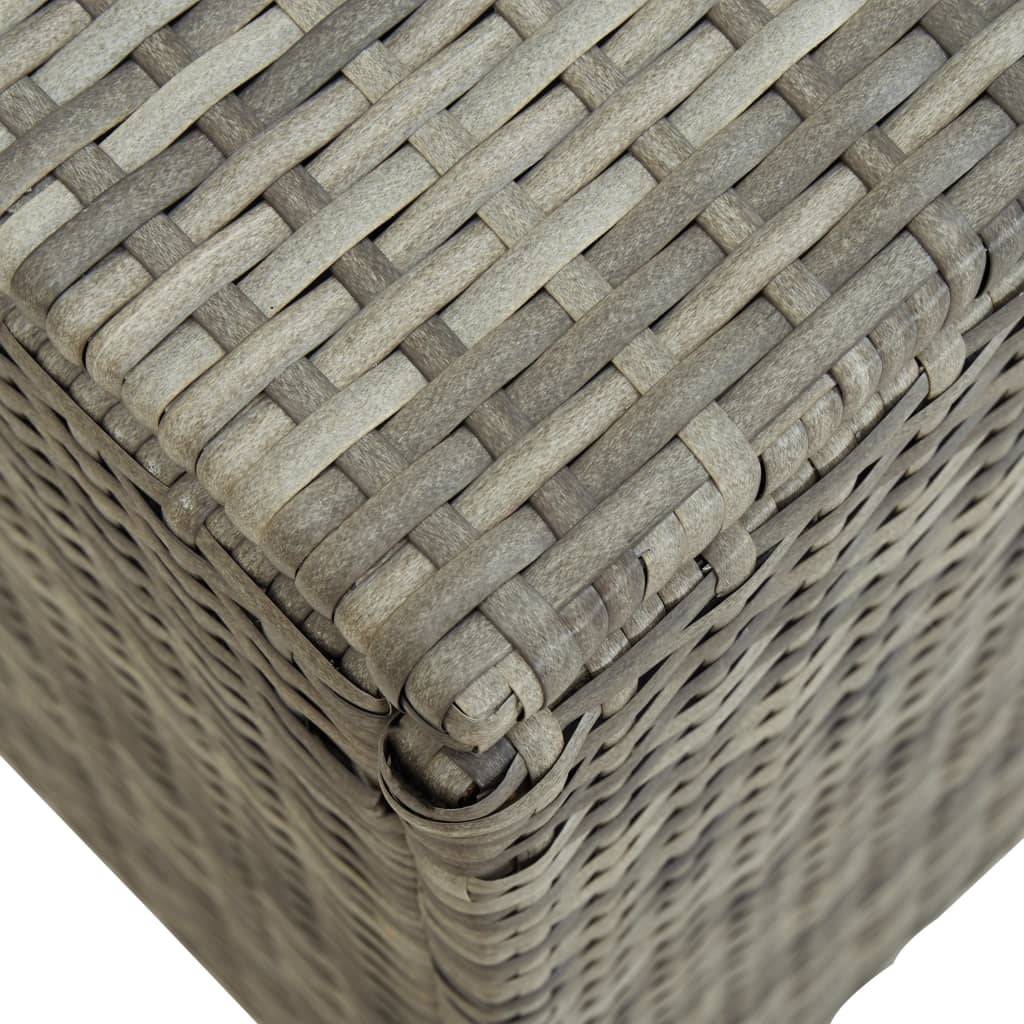 Coffre de rangement - Boîte de rangement extérieure - Coffre de jardin résine tressée 200x50x60 cm gris - Image 6