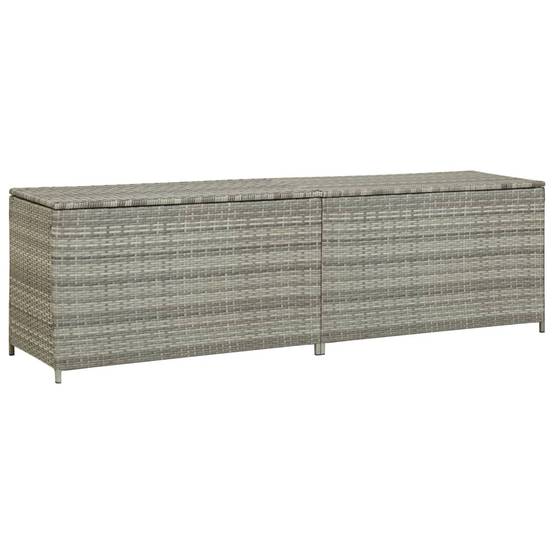 Coffre de rangement - Boîte de rangement extérieure - Coffre de jardin résine tressée 200x50x60 cm gris - Image 2