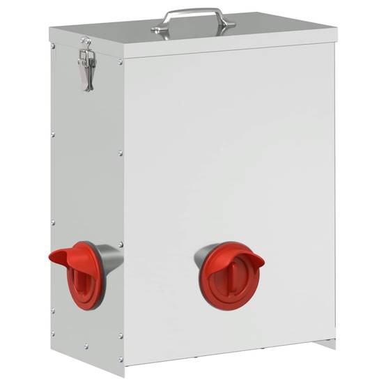 Lot de 2 Grands Nourrisseurs Galva 25kg Argent - ComfortXL Outdoor Living - Image 4