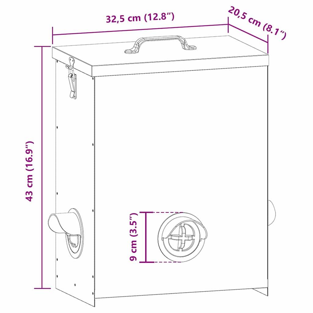 Lot de 2 Grands Nourrisseurs Galva 25kg Argent - ComfortXL Outdoor Living - Image 7