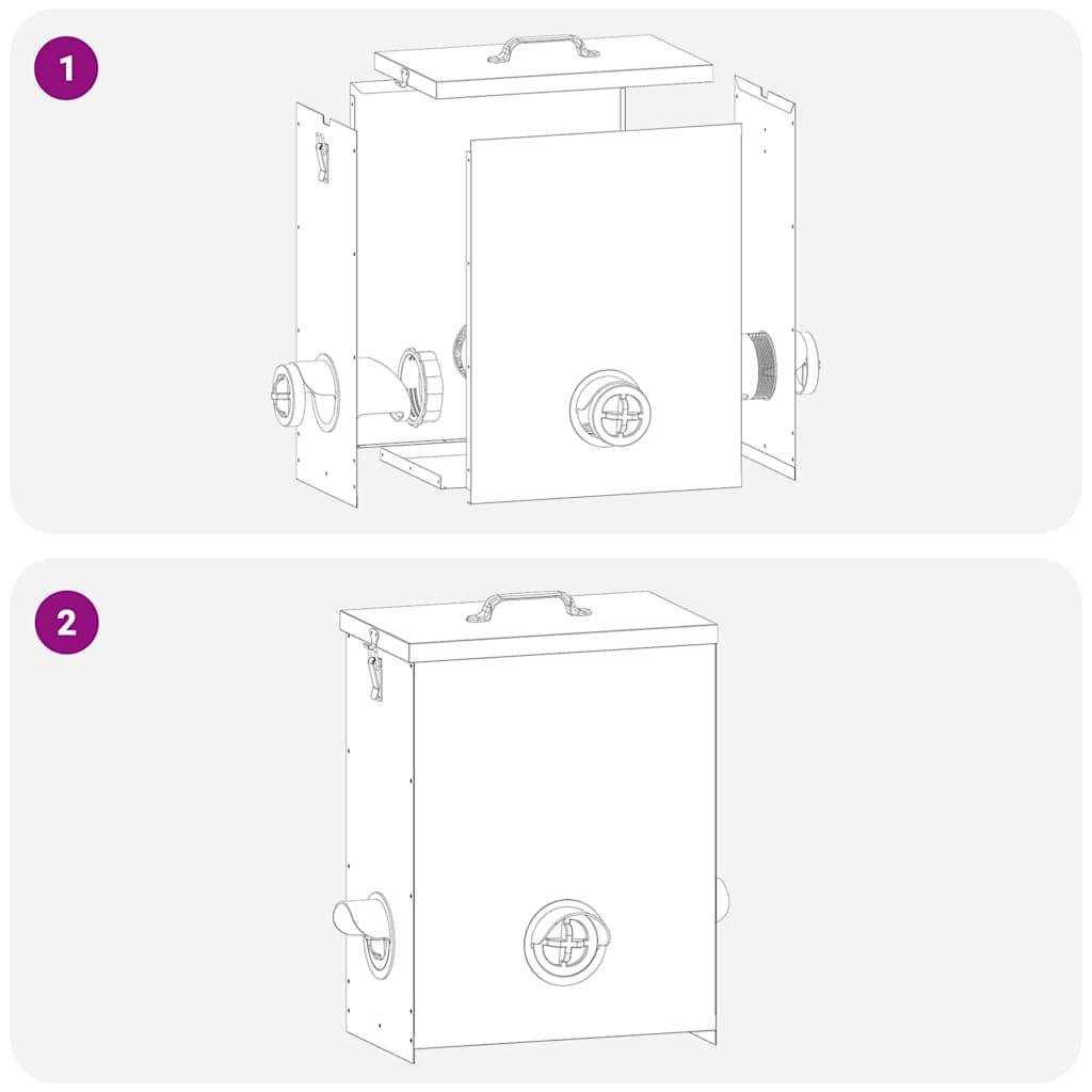 Lot de 2 Grands Nourrisseurs Galva 25kg Argent - ComfortXL Outdoor Living - Image 5