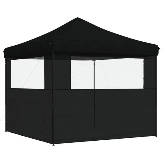 ComfortXL - Tente Pliante 3x3 m Acier avec 2 Parois Latérales pour Marché Professionnel Noir – ComfortXL Outdoor Living - Image 5
