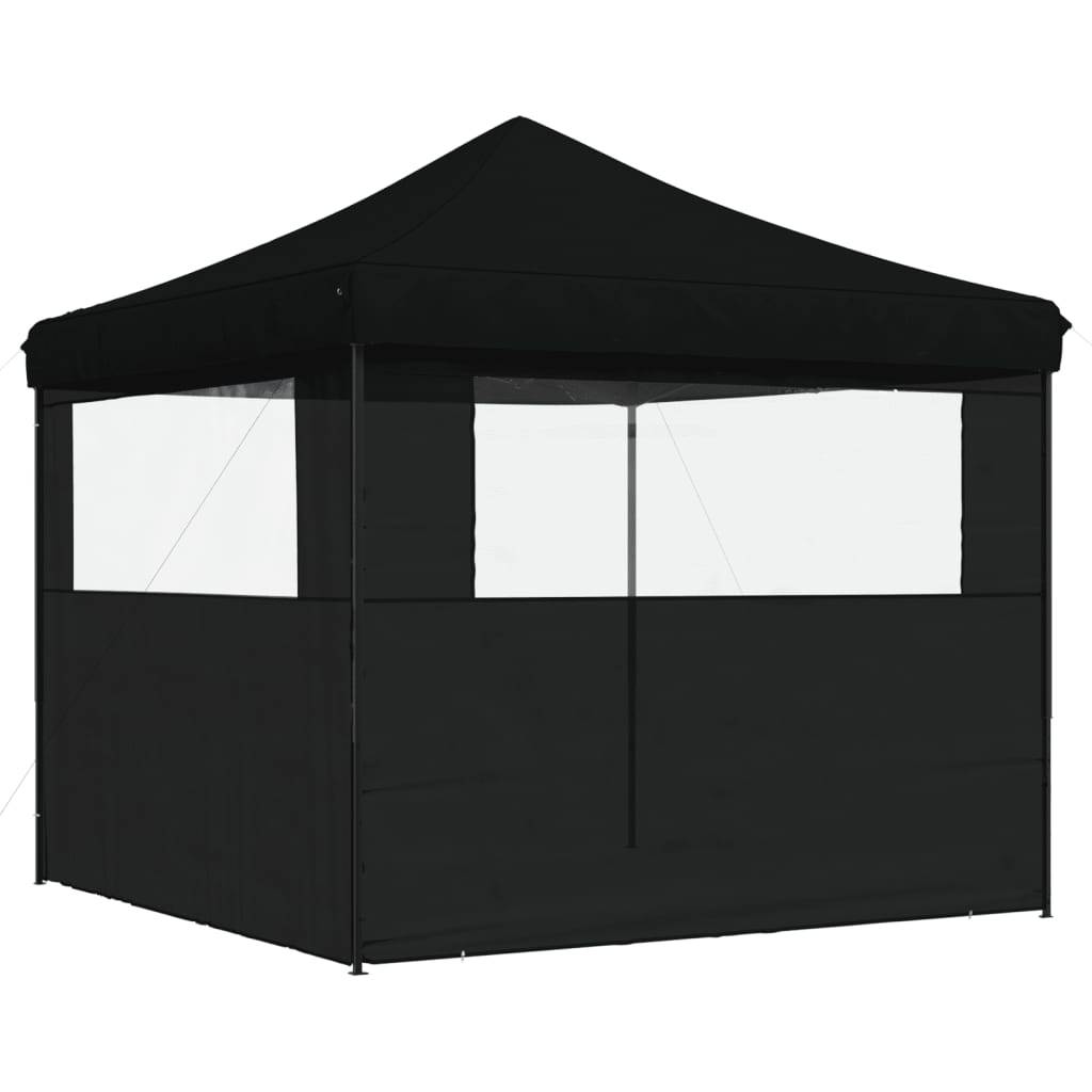 ComfortXL - Tente Pliante 3x3 m Acier avec 2 Parois Latérales pour Marché Professionnel Noir – ComfortXL Outdoor Living - Image 5