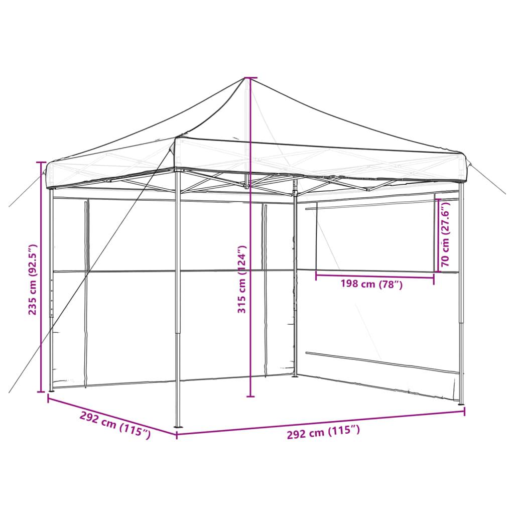 ComfortXL - Tente Pliante 3x3 m Acier avec 2 Parois Latérales pour Marché Professionnel Noir – ComfortXL Outdoor Living - Image 9