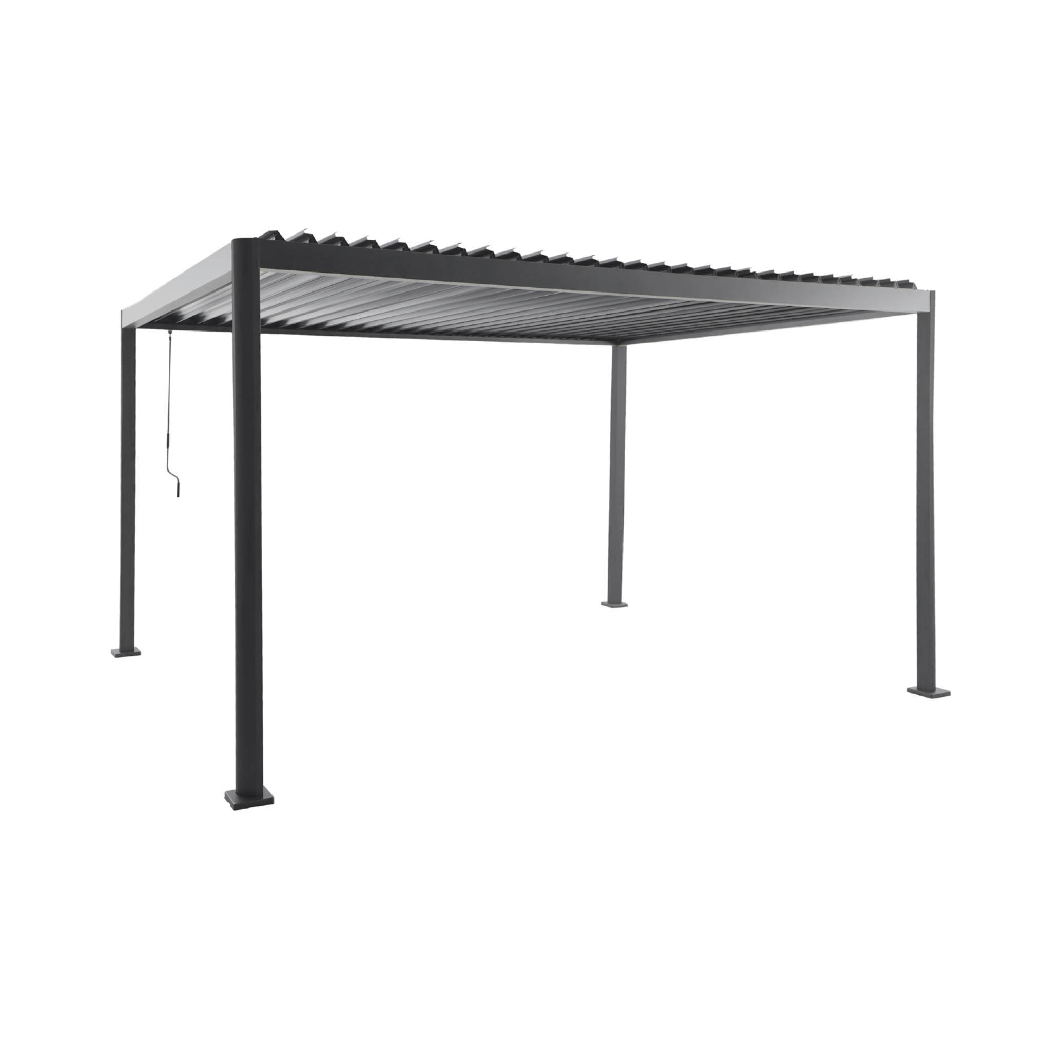 Pergola bioclimatique anthracite aluminium et acier lames orientables 4x3m - Imperial | sweeek - Image 2
