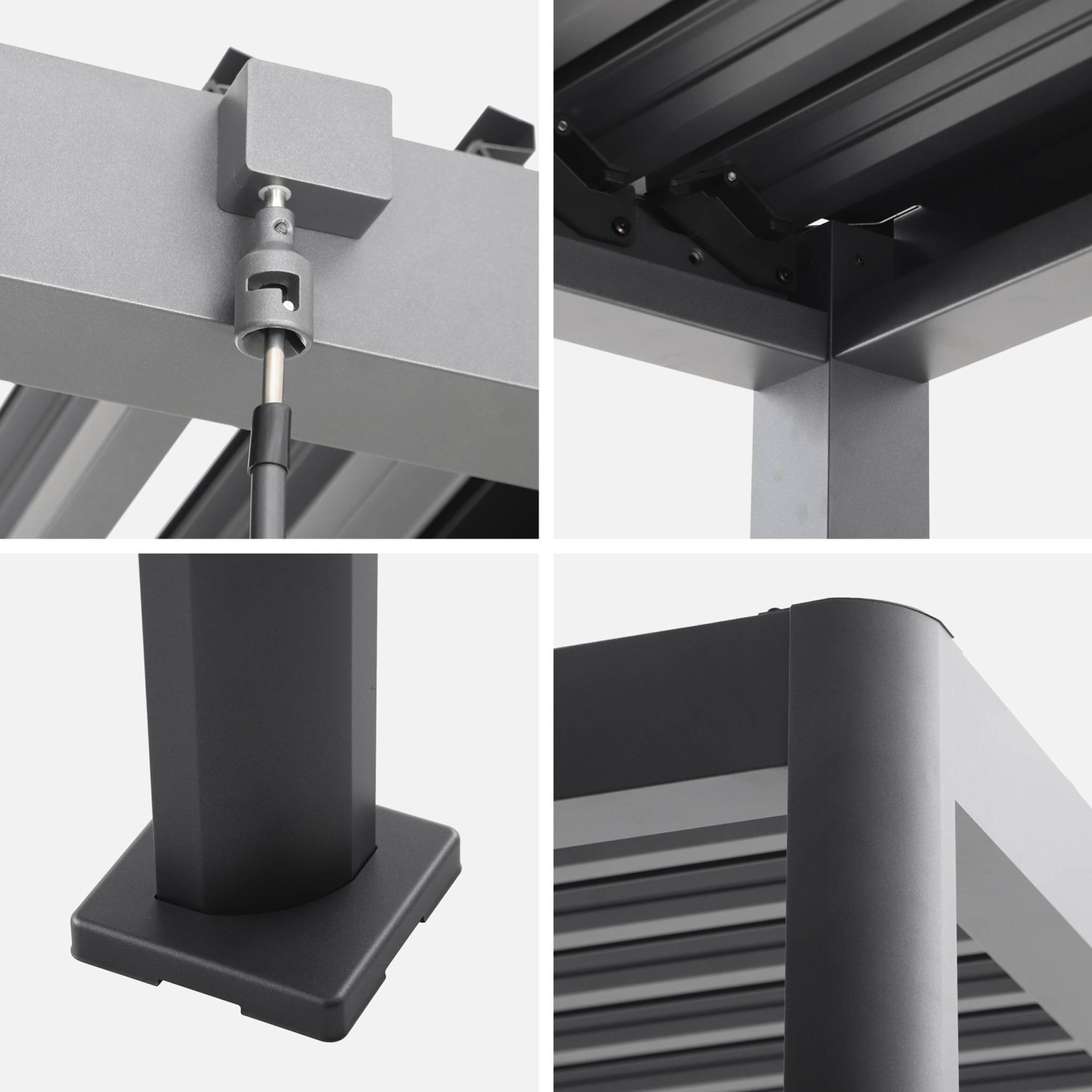 Pergola bioclimatique anthracite aluminium et acier lames orientables 4x3m - Imperial | sweeek - Image 7