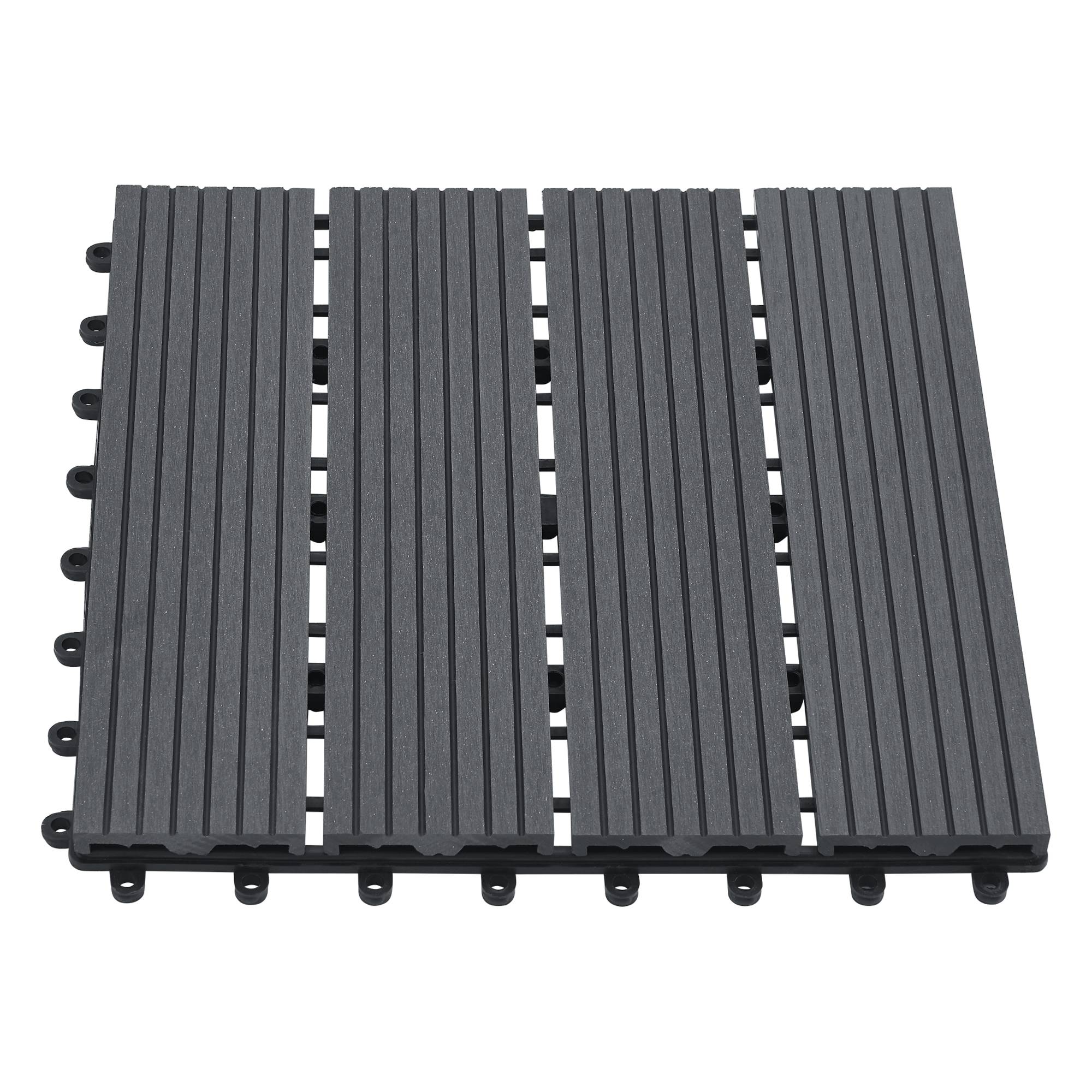 Set de 11 dalles de jardin Schramberg en bois composite 1m² 30 x 30 x 2,2 cm gris foncé en.casa - Image 4