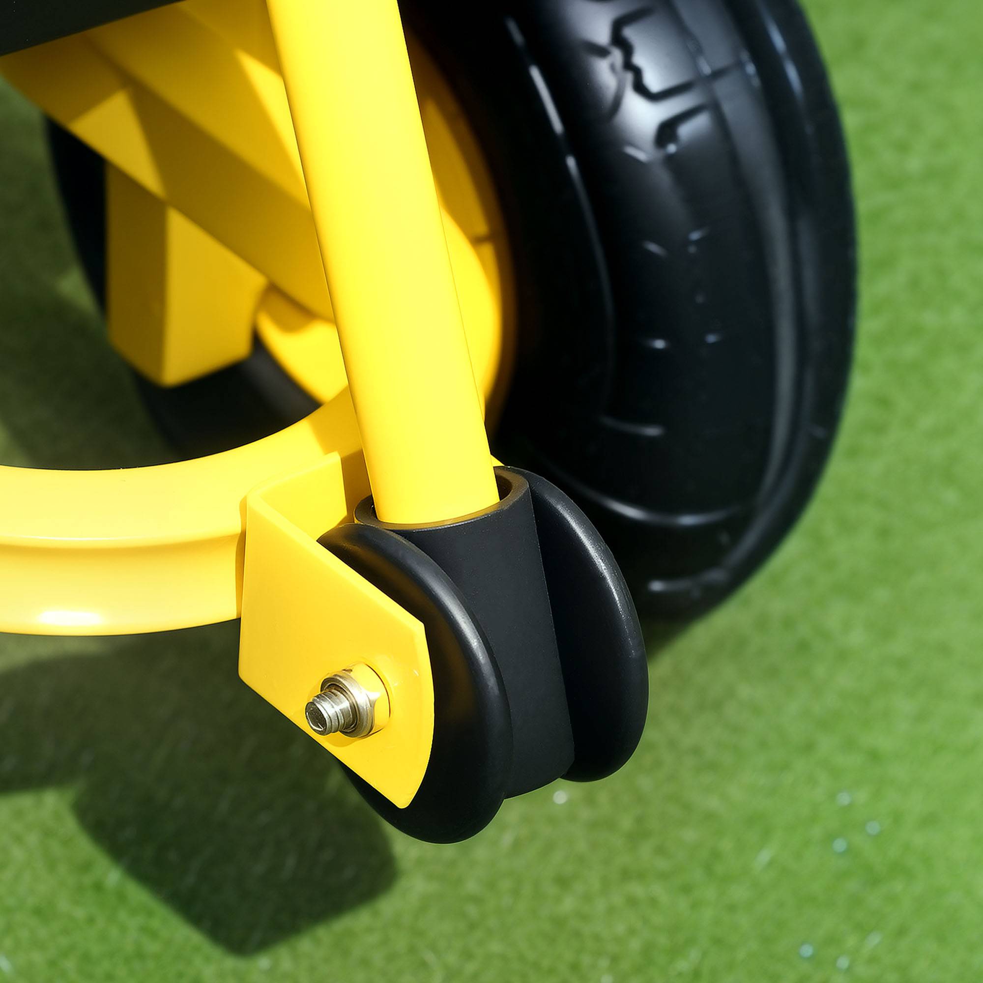 ComfortXL - Chariot de jardin en acier 104 x 54 x 51 cm noir jaune charge 200 kg côtés amovibles - ComfortXL Outdoor Living - Image 10