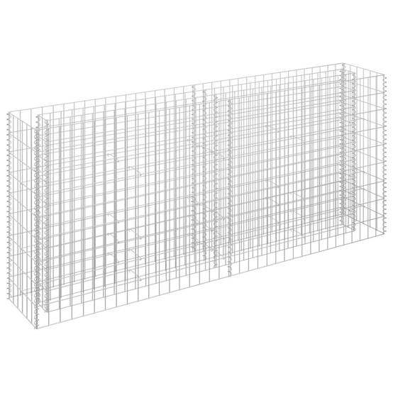 Jardinière lit surélevé plantes fleurs jardin à gabion 180 x 30 x 90 cm acier galvanisé - Image 1