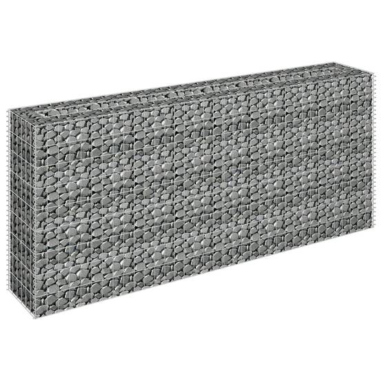 Jardinière lit surélevé plantes fleurs jardin à gabion 180 x 30 x 90 cm acier galvanisé - Image 2