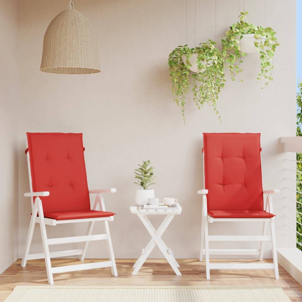 PANGIVO - Coussins de chaise de jardin dossier haut polyester rouge 120 x 50 x 3 cm, poids:1.24kg - PANGIVO - Image 1