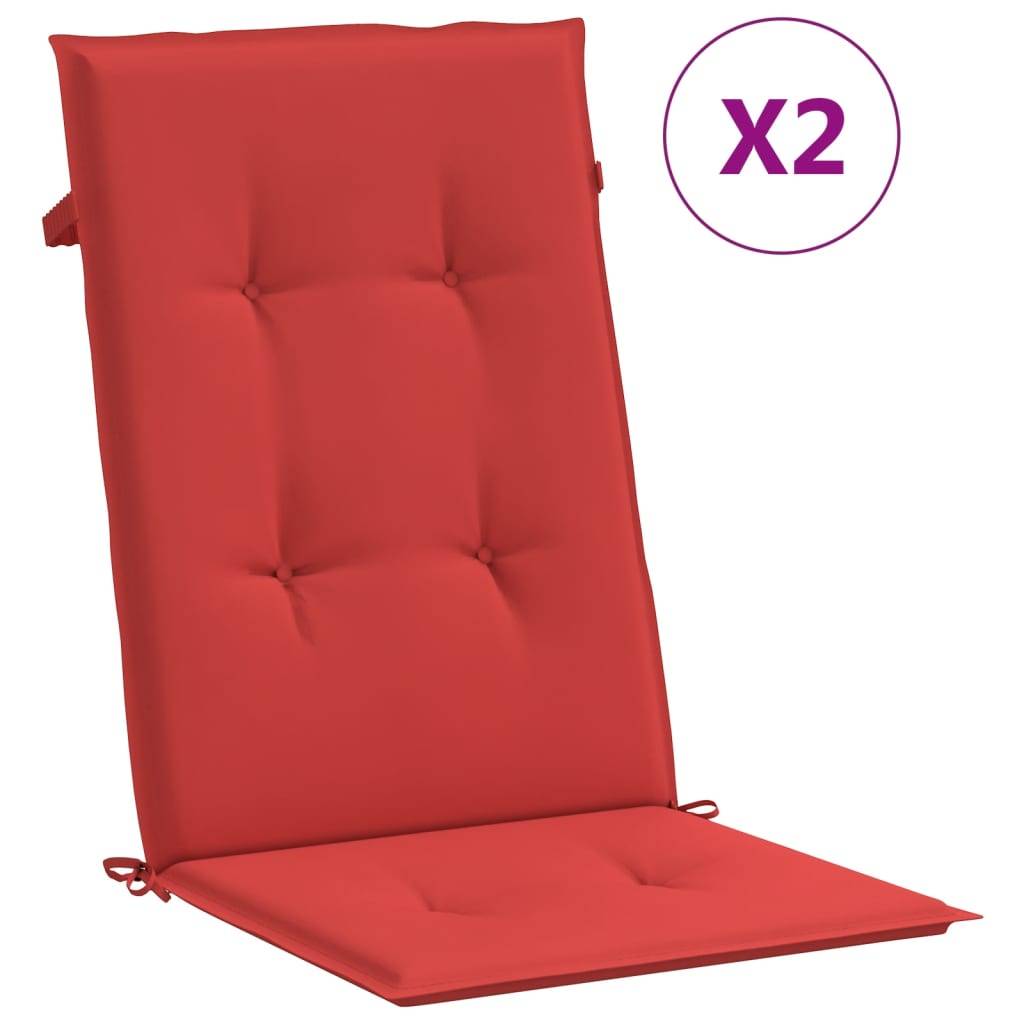 PANGIVO - Coussins de chaise de jardin dossier haut polyester rouge 120 x 50 x 3 cm, poids:1.24kg - PANGIVO - Image 2