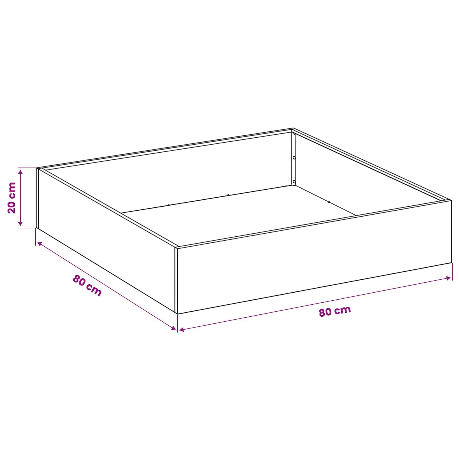 Vidaxl - Cache-pot de jardin Argenté 80 x 80 x 20 cm Acier galvanisé vidaXL 8005018 - Image 3