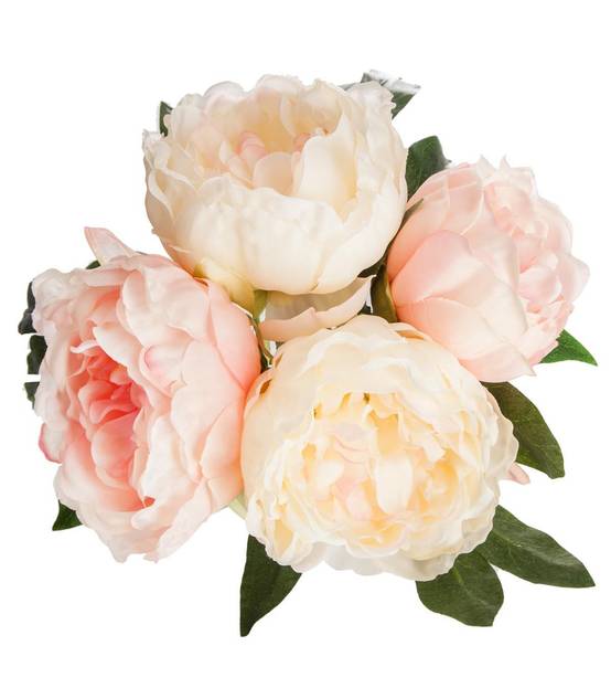 Bouquet artificiel 4 Pivoines Roses H 30 cm - Image 2