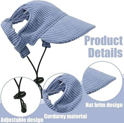 DtopbuyAge - Chapeau de soleil ajustable pour chien DtopbuyAge (bleu, taille S) - Image 3
