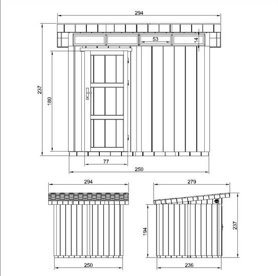 Timbela - Abri de Jardin Qualité Premium 6m² / L294xL279cm - Kit tout compris avec sol, tuiles bitumineuses, set de peinture - Timbela M903 - Image 6