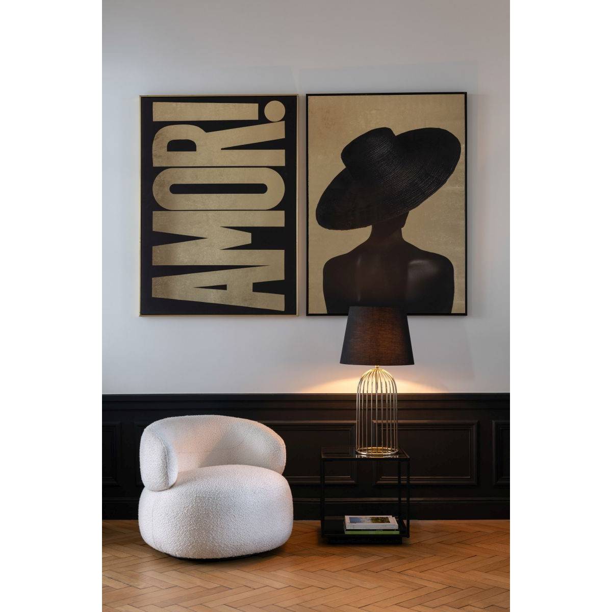 J-Line - Tableau Inscription "Amor" 102x142cm Noir & Doré - Image 5