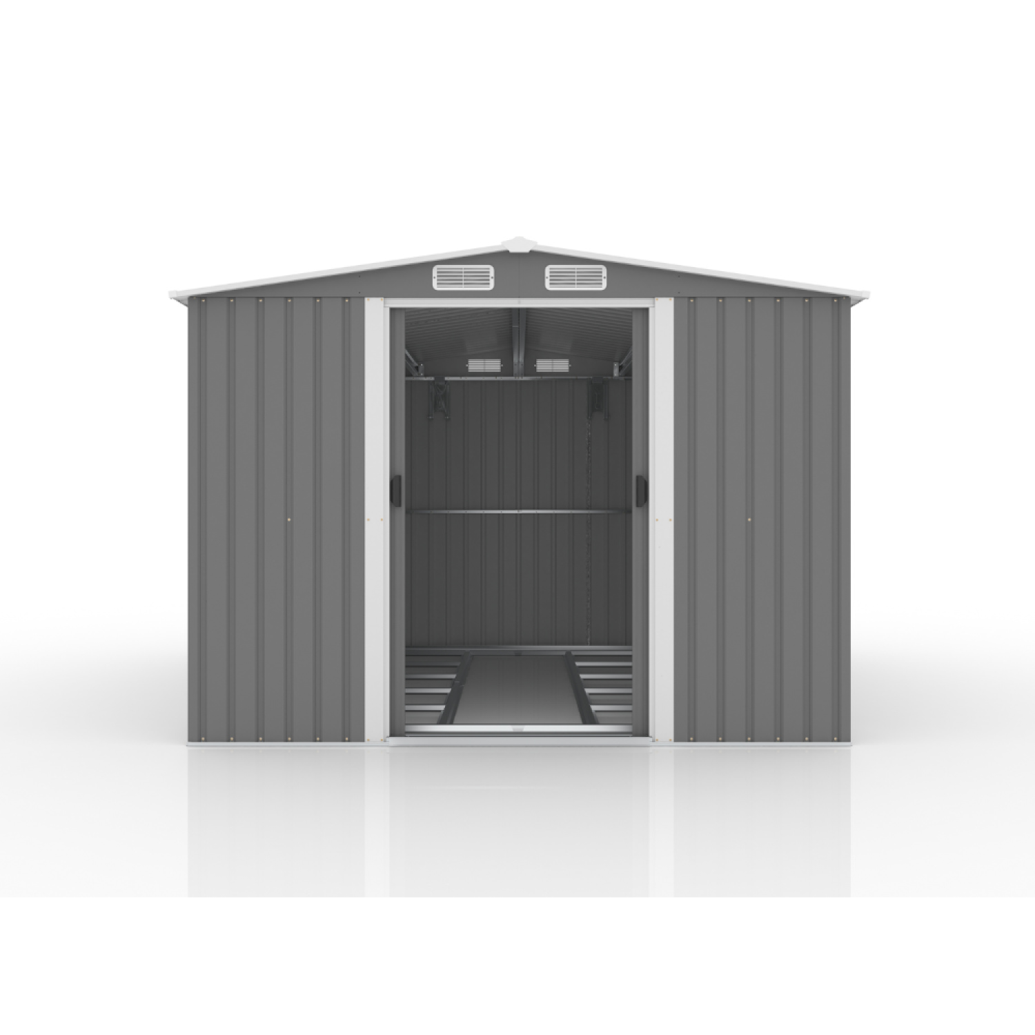 Abri de jardin en metal 8.08m2 Gris JURA - Image 3