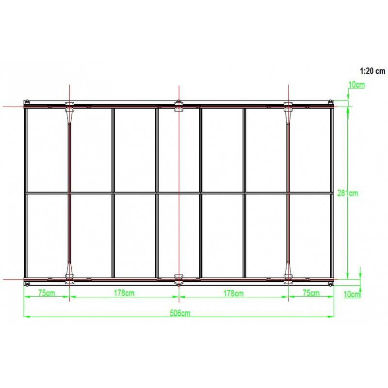 Carport autoportant 15,15m² aluminium blanc polycarbonate 6mm X-METAL avec kit d'ancrage - Image 2