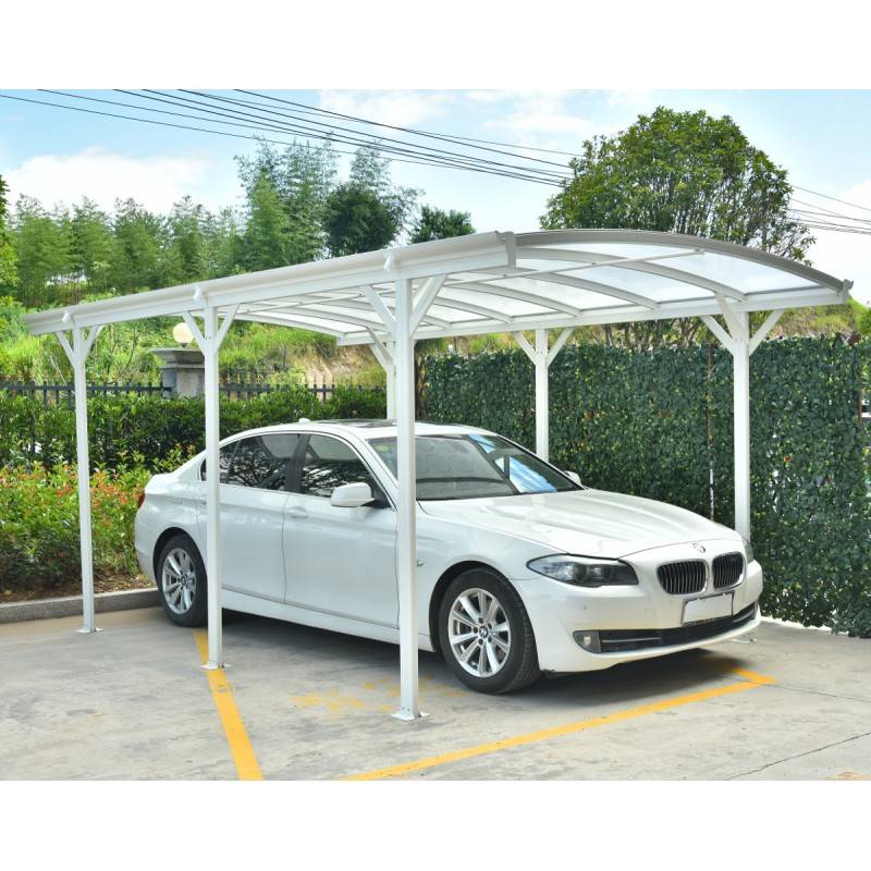 Carport autoportant 15,15m² aluminium blanc polycarbonate 6mm X-METAL avec kit d'ancrage - Image 7