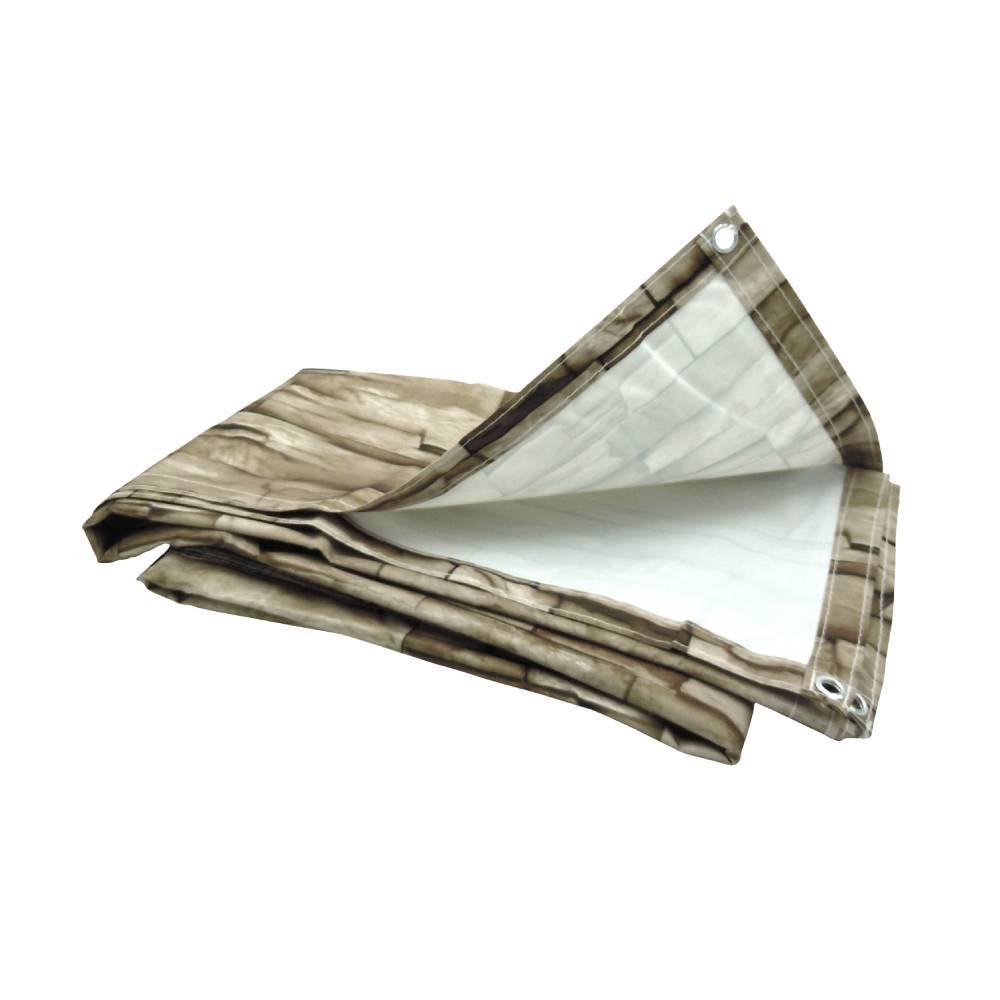 Terre Jardin - Brise vue beige imitation mur en pierres 1.5 x 5 Gris - Image 1