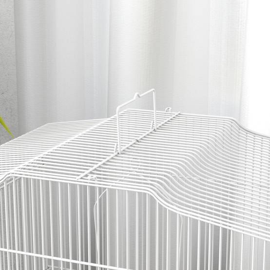 Cage Oiseaux Métal Perruche Canari Vintage Accessoires Inclus 46cm Blanc - ComfortXL Outdoor Living - Image 8