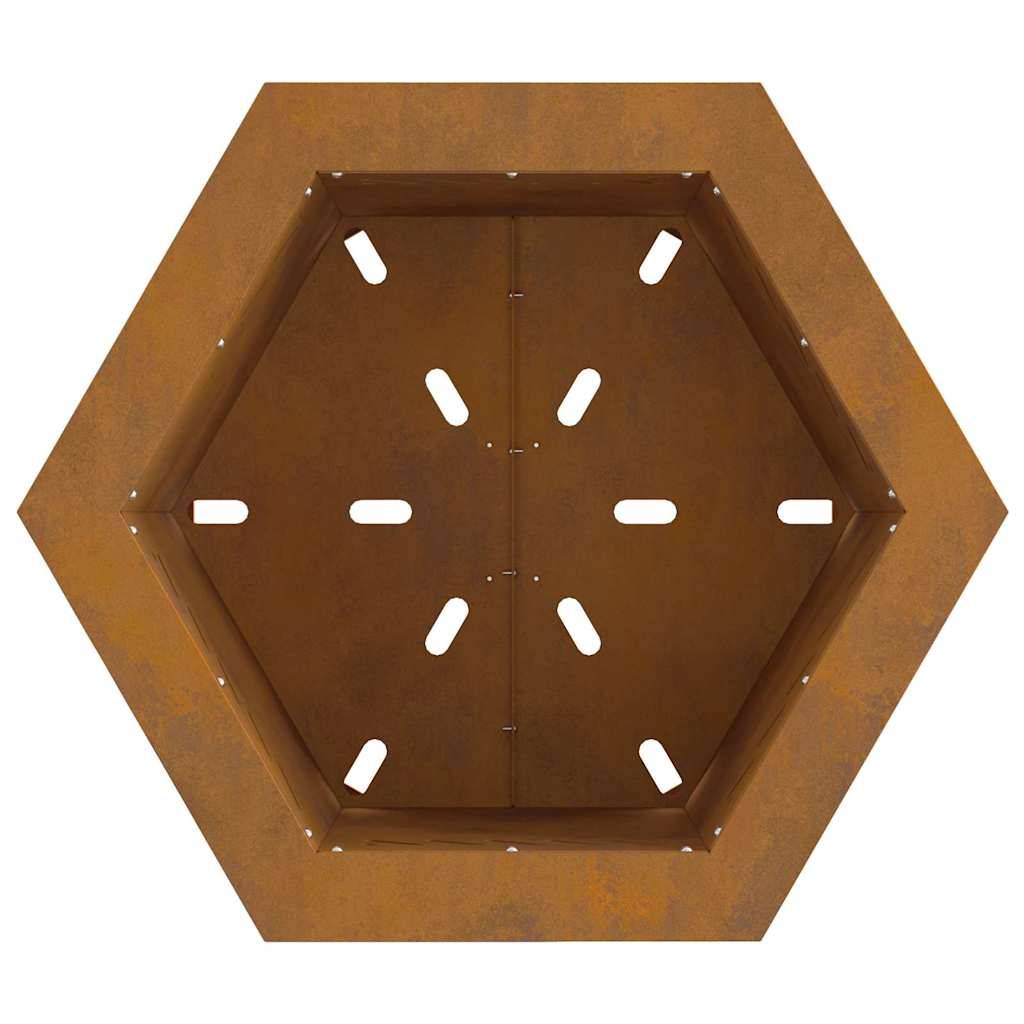 ComfortXL - Braséro hexagonal sans fumée en acier design moderne pour jardin terrasse Marron 48 cm – ComfortXL Outdoor Living - Image 7