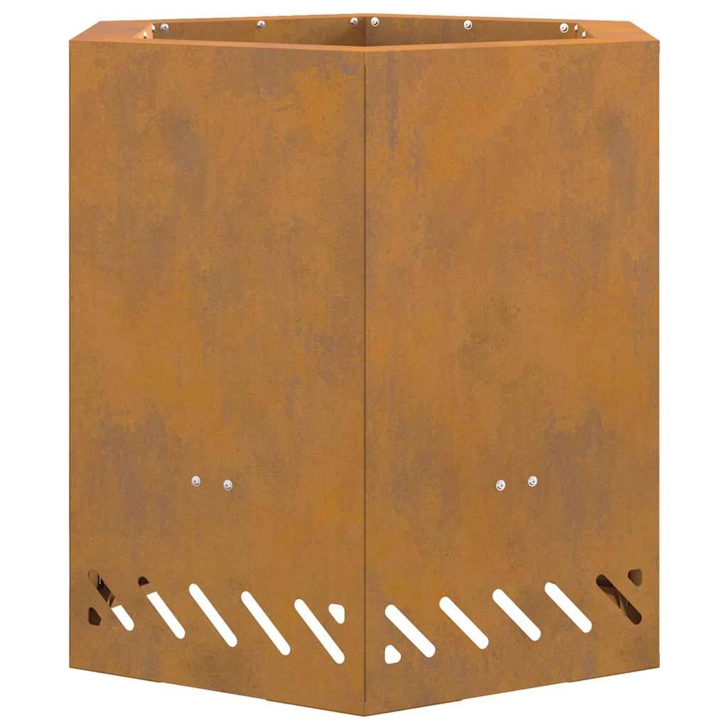 ComfortXL - Braséro hexagonal sans fumée en acier design moderne pour jardin terrasse Marron 48 cm – ComfortXL Outdoor Living - Image 2