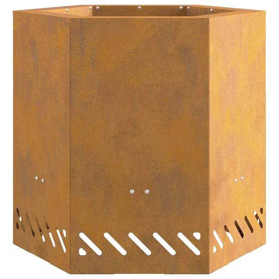 ComfortXL - Braséro hexagonal sans fumée en acier design moderne pour jardin terrasse Marron 48 cm – ComfortXL Outdoor Living - Image 6