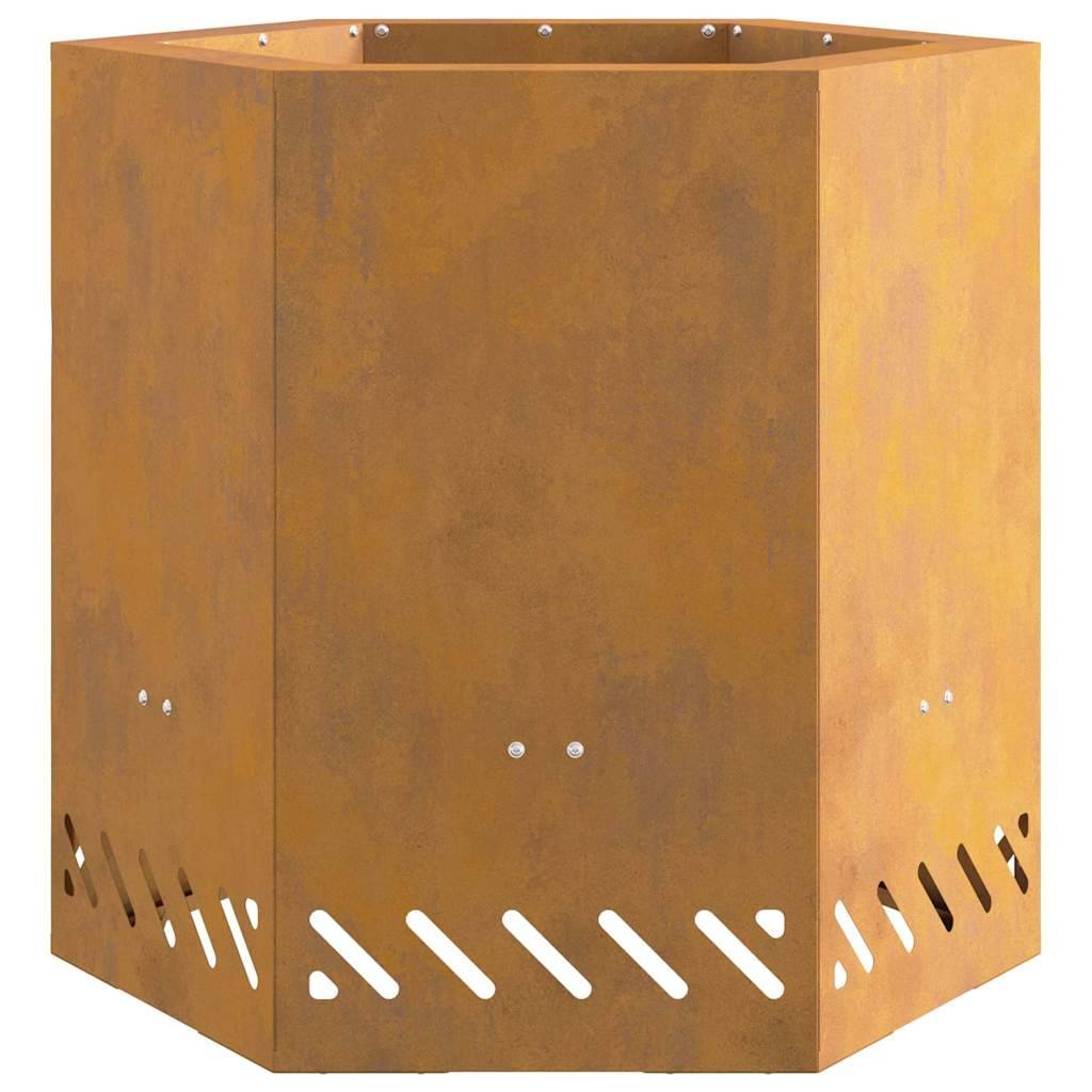 ComfortXL - Braséro hexagonal sans fumée en acier design moderne pour jardin terrasse Marron 48 cm – ComfortXL Outdoor Living - Image 6