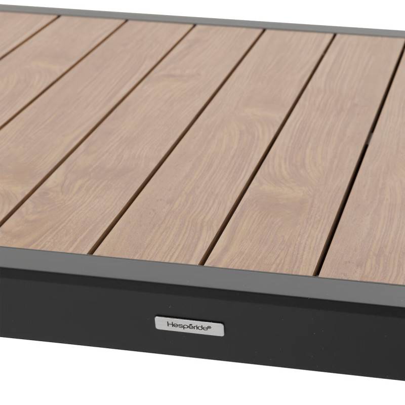 Hesperide - Table de jardin extensible coulissante "Évasion" effet bois honey & graphite 10 places lates en aluminium Hespéride - Image 7