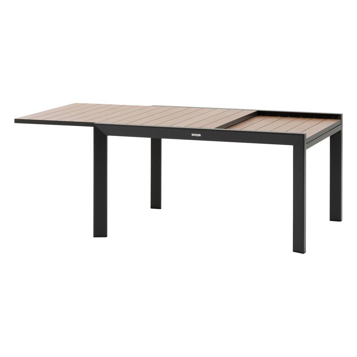 Hesperide - Table de jardin extensible coulissante "Évasion" effet bois honey & graphite 10 places lates en aluminium Hespéride - Image 4