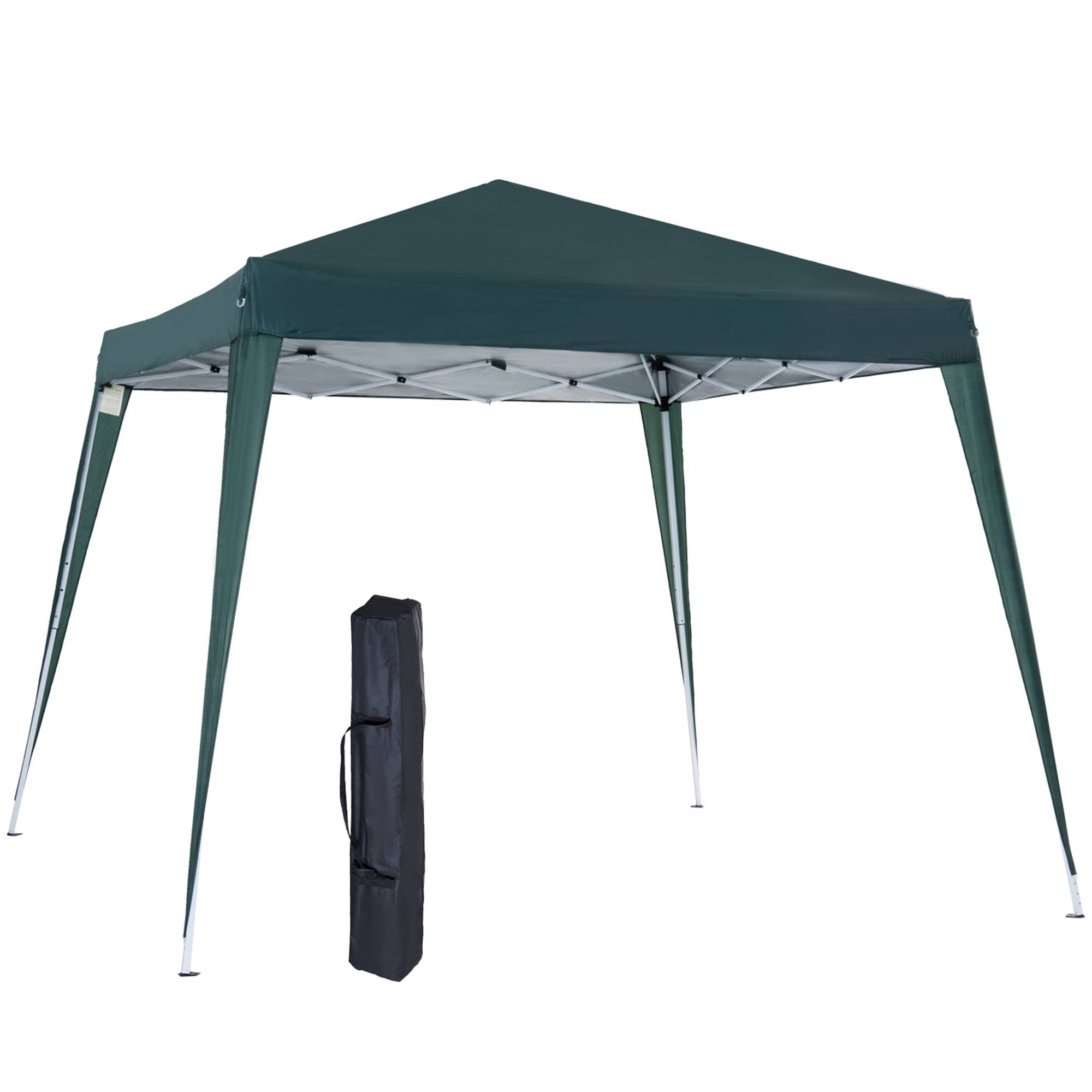Tente pliante 2,4 x 2,4 m, tonnelle de jardin imperméable, montage instantané, structure en acier et toile Oxford, verte. - Image 1