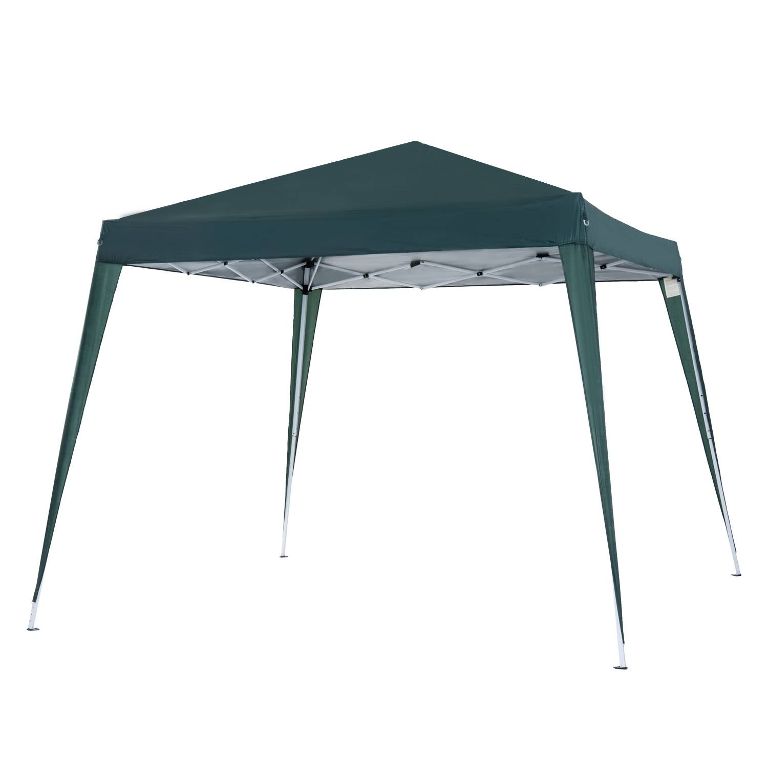 Tente pliante 2,4 x 2,4 m, tonnelle de jardin imperméable, montage instantané, structure en acier et toile Oxford, verte. - Image 2