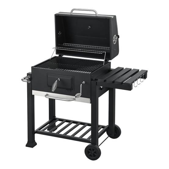 Casa.Pro - Chariot de barbecue au charbon de bois Arnad 105 x 114 x 48 cm noir casa.pro - Image 7