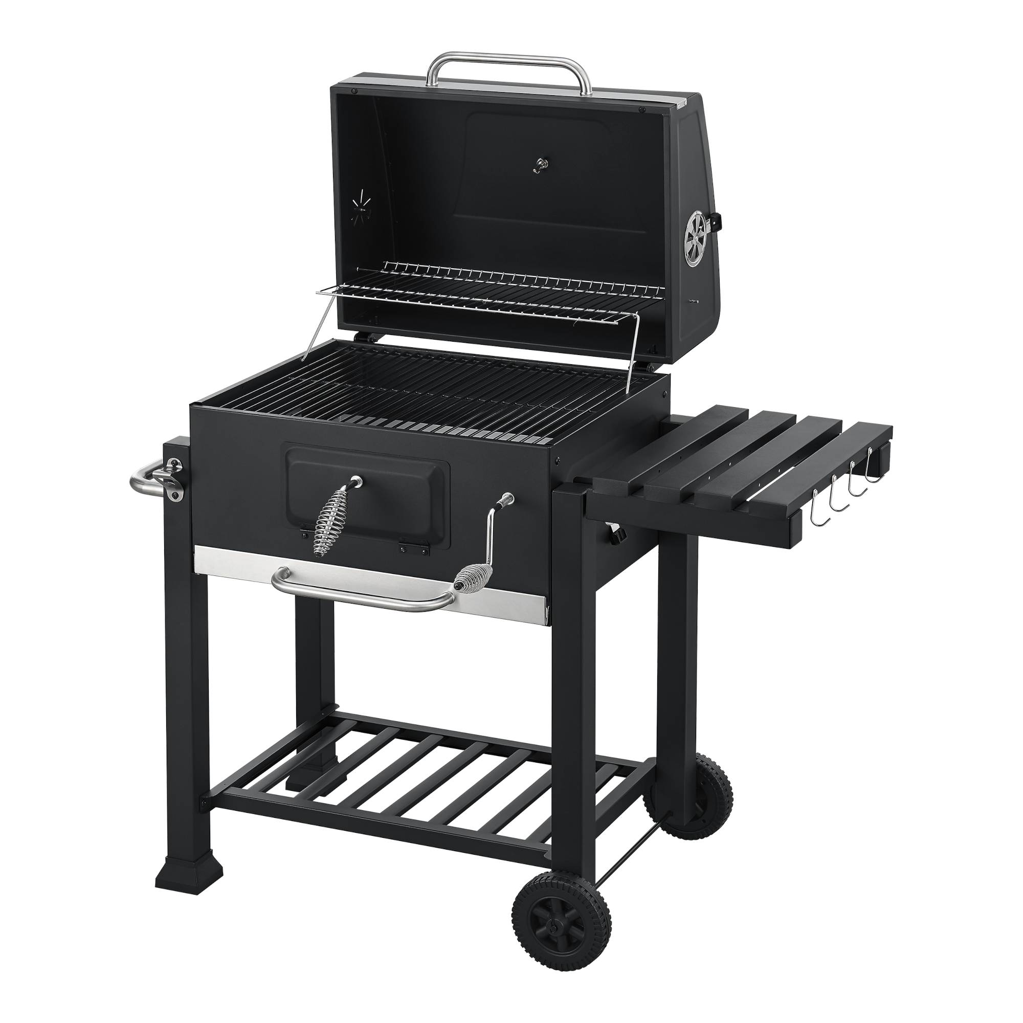 Casa.Pro - Chariot de barbecue au charbon de bois Arnad 105 x 114 x 48 cm noir casa.pro - Image 7