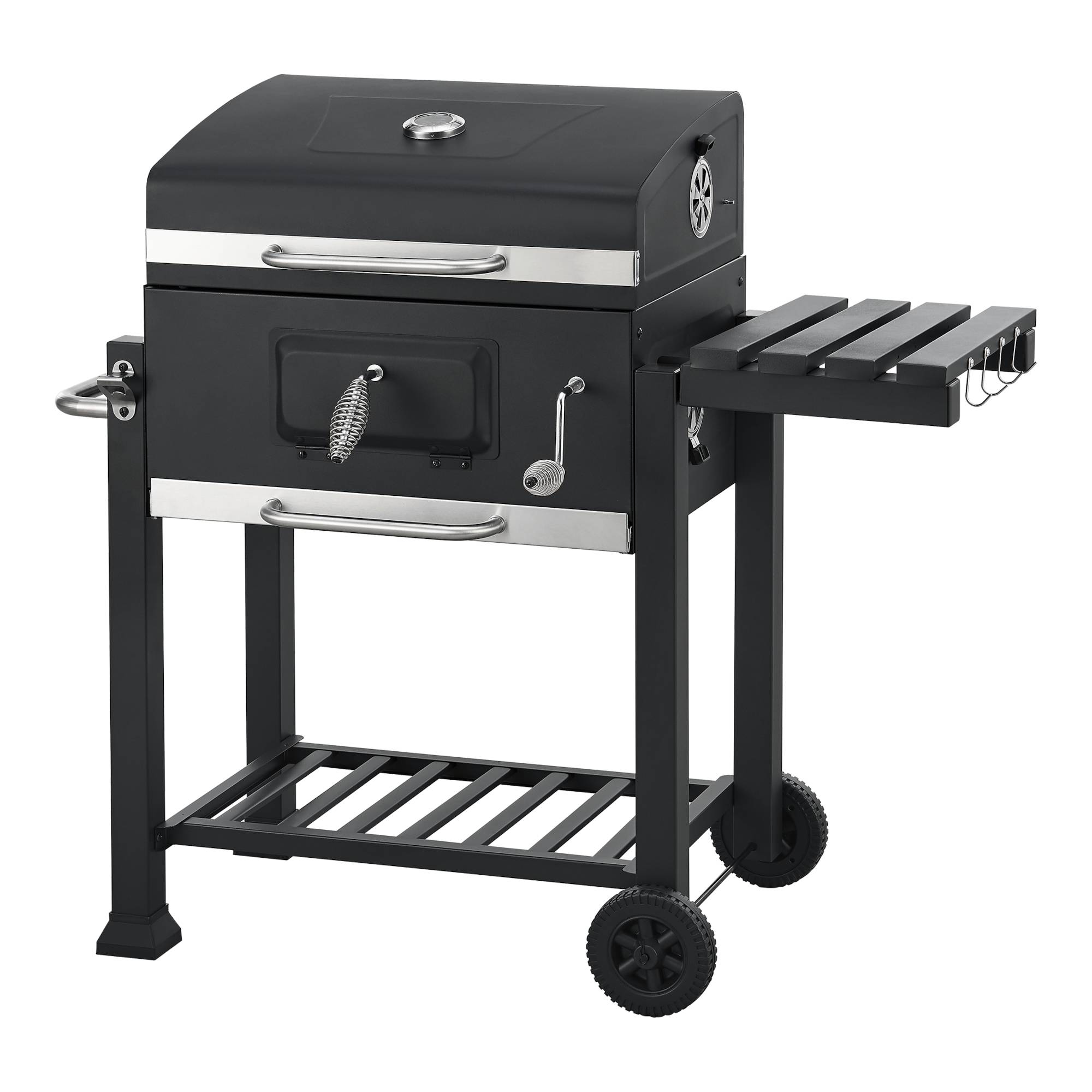 Casa.Pro - Chariot de barbecue au charbon de bois Arnad 105 x 114 x 48 cm noir casa.pro - Image 6