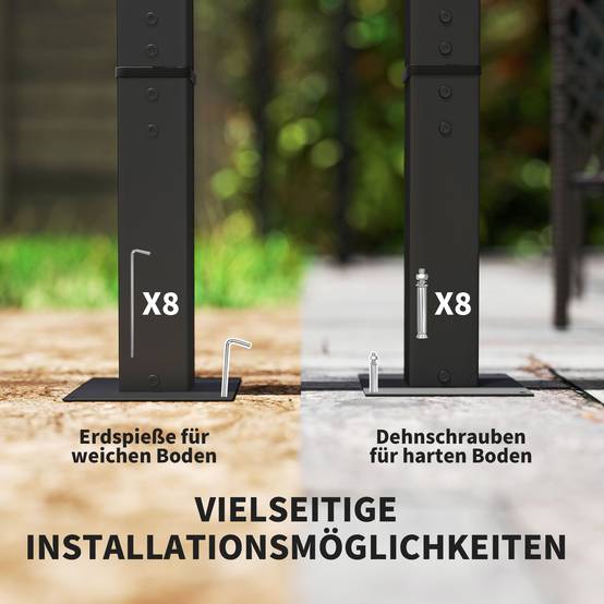 ComfortXL - Pergola autoportante métal polyester terrasse toit rétractable anti-UV 300x300cm gris foncé - ComfortXL Outdoor Living - Image 8